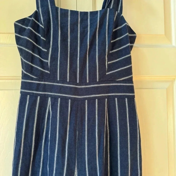 Rachel Roy Linen and Cotton Wide Leg Striped Jumpsuit Women’s size 4 - Picture 3 of 14